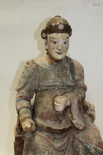 Antique Chinese Clay Sculpture, early Ming Dynasty
