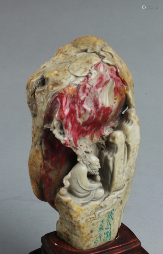 Chinese Chicken Blood Soapstone Ornament