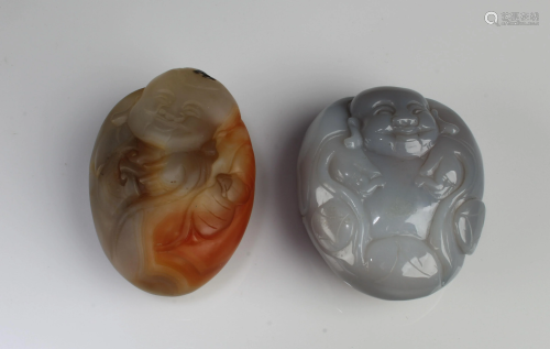 A Pair of Chinese Agate Ornaments