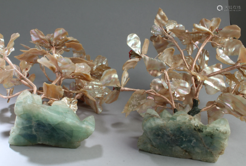 A Pair of Pearl Flowers Decorative Ornament