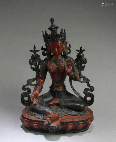 A Bronze Bodhisattva Statue