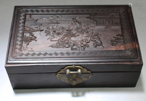 Chinese Hardwood Rectangular Box
