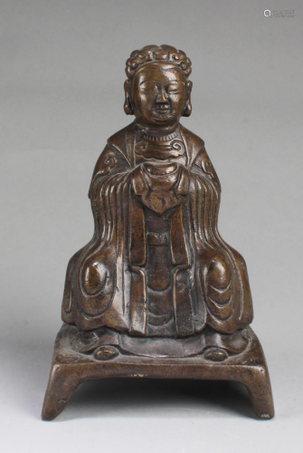 A Bronze Deity Statue