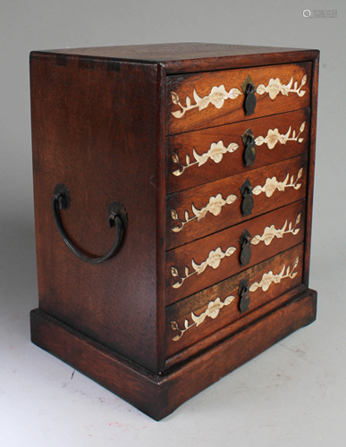 Chinese Hardwood Multi-Tier Box with Mother Pearl Inlay