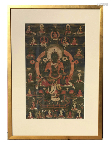 A Framed Tibetan Thangka