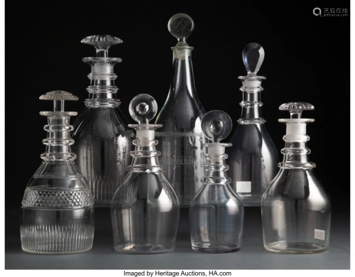 27166: A Group of S***n Flint Glass Decanters, c…