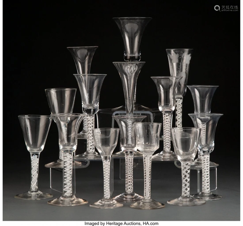 27168: A Group of Georgian Glass Stems 7-3/4 x…