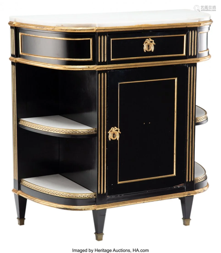 27176: A Napoleon III-Style Ebonized, Gilt, and Marble