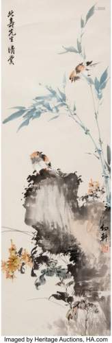 27268: Youxuan Shao (Chinese, 1918-2009) Bird an…