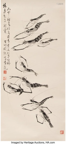 27269: Zhou Gongli (Chinese, 1903-1990) Shrimp …