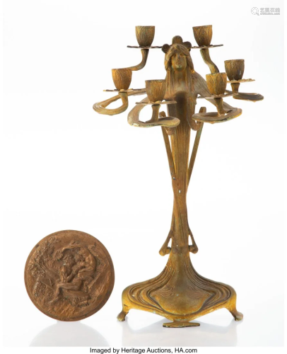 27151: An Art Nouveau-Style Bronze Figural …