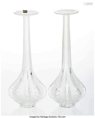 27159: A Pair of Lalique Claude Frosted and Cl…