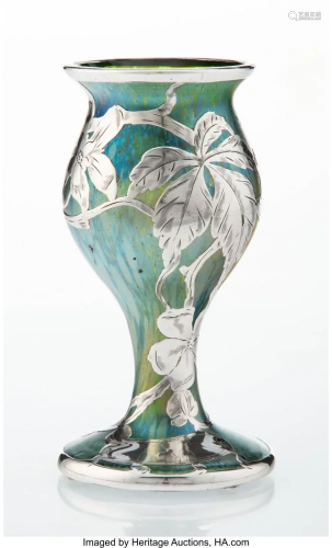 27161: A Loetz-Style Glass Vase with La Pierre Silv…