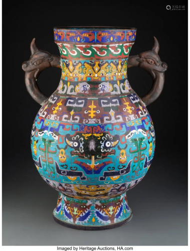 27280: A Chinese Archaistic Cloisonné Vase, 20th