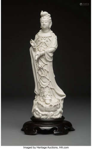 27284: A Chinese Dehua Porcelain Figure of Gu…