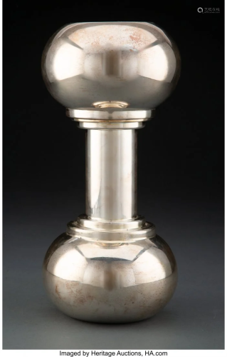27030: A British Silver-Plated Dumbbell-Form Cocktail S