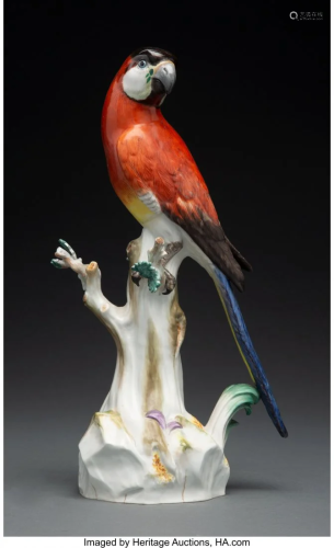 27001: A Meissen Porcelain Parrot, German, lat…