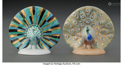 27008: Two Herend Porcelain Peacocks, Herend, H…