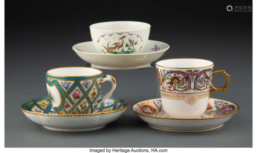 27010: A Group of Three Continental Porcelain Te…