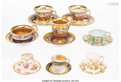 27013: Eight Various Continental Porcelain Cups an…