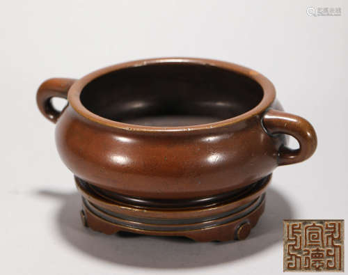 A set of Two Ears Censer from Ming明代雙耳香爐一套