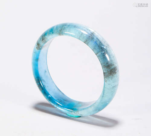 Aquamarine Bracelet from Qing清代海藍寶石手鐲