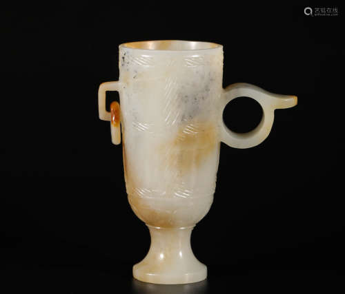 HeTian Jade Cup from Han漢代和田玉爵杯