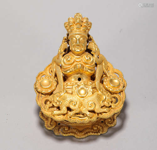 Gold rital Ornament from Qing清代純金護法配飾