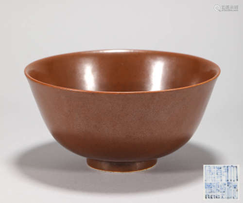 Brown Glazed Porcelian Bowl from Qing清代醬釉瓷碗