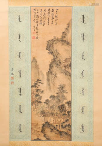 Ink Painting from BoXinYu (Paper Texture and Vertical Scroll) from Qing清代水墨畫
溥心俞
紙本立軸