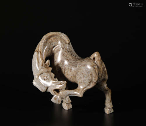 HeTian Jade Horse Ornament from Han漢代和田玉馬
