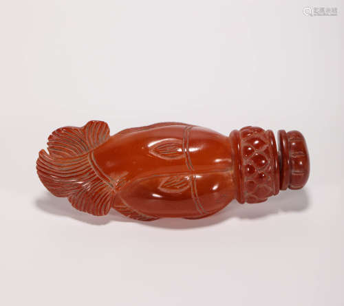 Beeswax Snuff Bottle from Liao遼代蜜蠟鼻煙壺