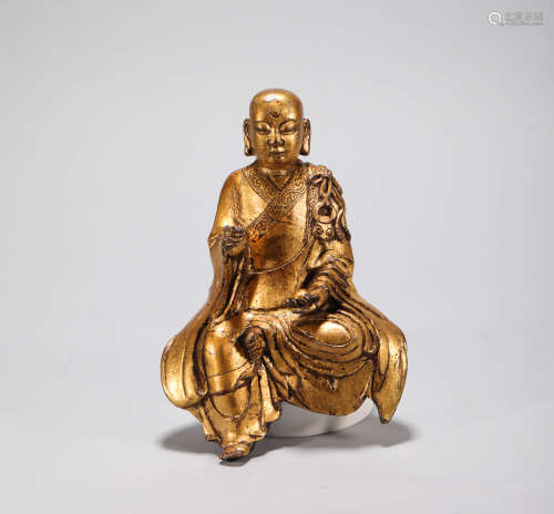 Copper Gilding Gold Buddha Statue from Qing清代銅鎏金
佛造像