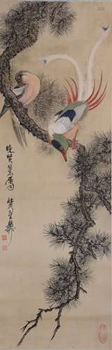 A COLOR AND INK 'BIRDS' PAINTING, ATTRIBUTED XIE ZHILIU