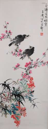 A COLOR AND INK 'BIRDS' PAINTING, WANG XUETAO