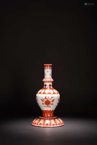A CHINESE IRON-RED DECORATED 'HOLY WATER' VASE