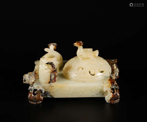 hetian jade office ornament from Han漢代和田玉文房擺件