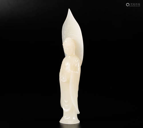 hetian jade sakyamuni sculpture from Qing清代和田玉釋迦摩尼佛造像