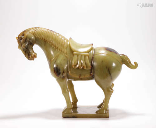 hetian orpiment horse form Tang唐代和田黄玉馬