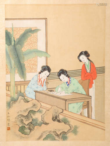 character ink painting from Qing清代水墨畫
王舒暉仕女圖
絹本鏡心