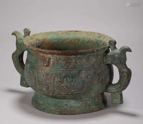 bronze beast shaped censer from Han汉代青铜兽纹双凤炉