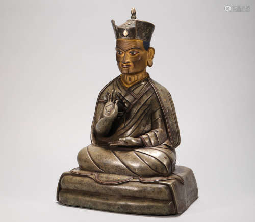 silver buddhism sculpture from Ming明代銀質上師