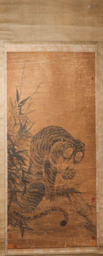 vertical ink tiger painting from Yuan元代水墨畫
老虎
紙本立軸