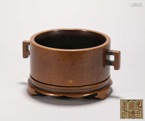 A Set of Copper Censer with two Ears from Ming明代銅質雙耳爐一套