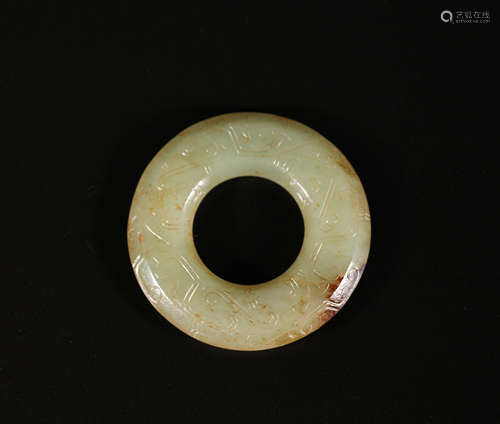 hetian jade pendant from the Warring States戰國和田玉暗刻玉佩