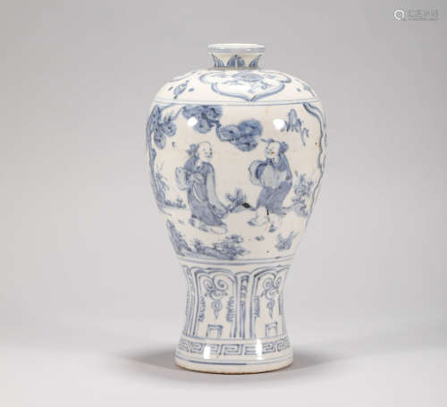 Blue and White Porcelain Vase from Ming明代青花人物梅瓶