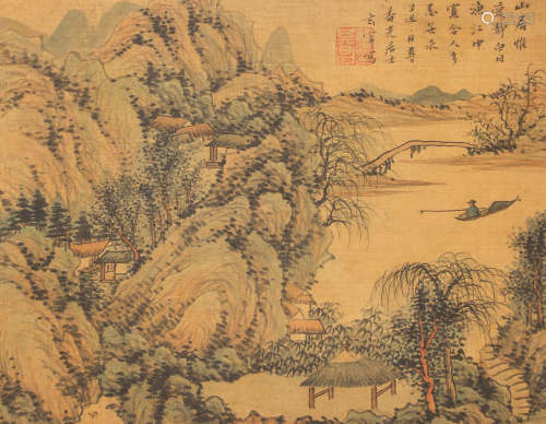 landscape ink painting by Qichang Dong from Qing清代水墨畫
董其昌山水
絹本鏡心