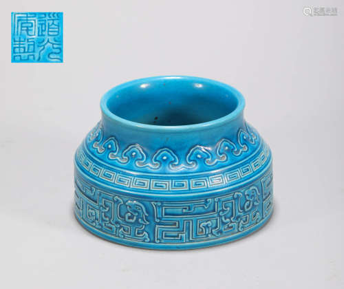 blue glaze office tool from QIng清代藍釉文房用品