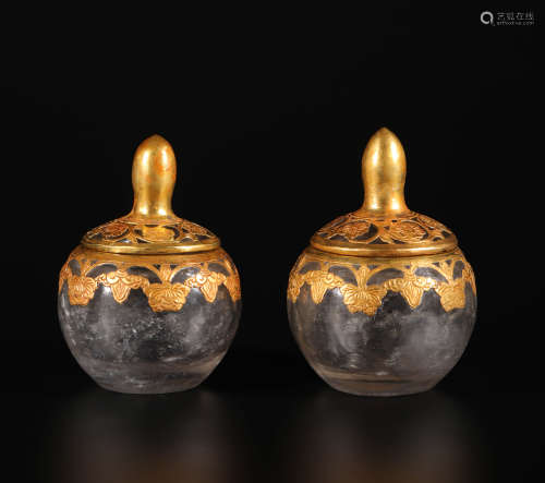 crystal, silver and gold buddhism relics from Liao遼代水晶銀鎏金舍利罐