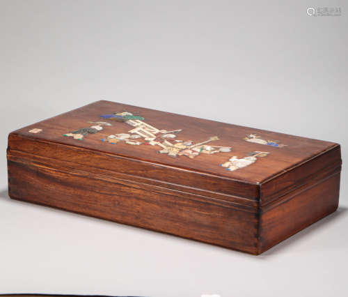red wood container from Qing清代红木百宝嵌木盒